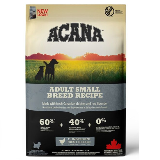 ACANA Heritage Adult Small Breed – hrană uscată fără cereale pentru câini adulți de talie mică, 6 kg